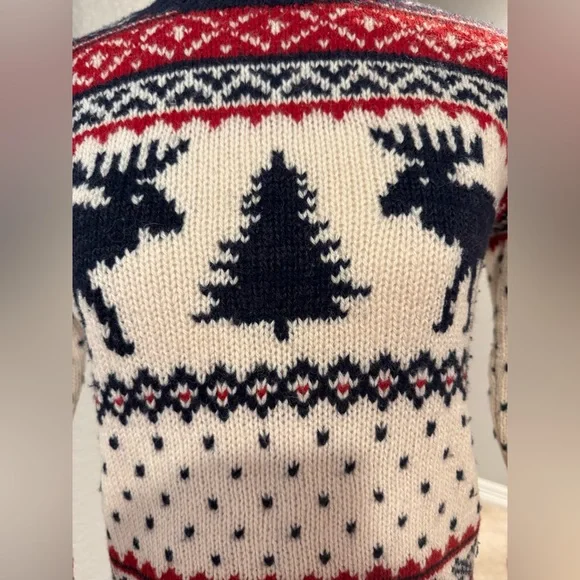 Vintage Ralph Lauren Holiday Christmas Fair Isle Red & Navy Olympics Sweater - Picture 5 of 16